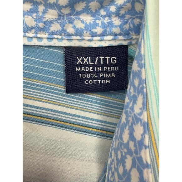 Tommy Bahama Men's Long Sleeve Blue Striped Button Up Shirt - Size 2XL - Picture 4 of 4